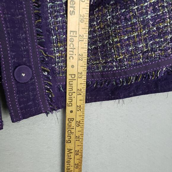 Chicos Size L Boucle Tweed Blazer Jacket Preppy Old Money Tea Office Career - Picture 8 of 10